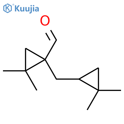 1-(2,2-dimethylcyclopropyl)methyl-2,2-dimethylcyclopropane-1-carbaldehyde structure