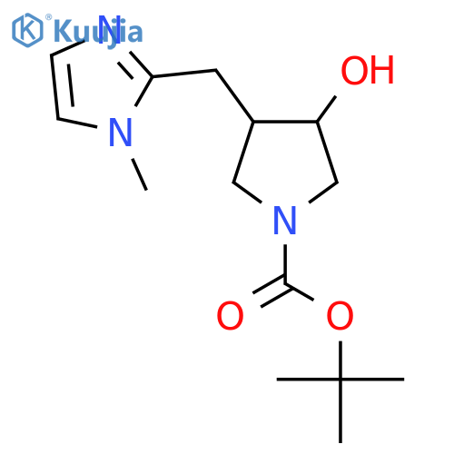 tert-butyl 3-hydroxy-4-(1-methyl-1H-imidazol-2-yl)methylpyrrolidine-1-carboxylate structure