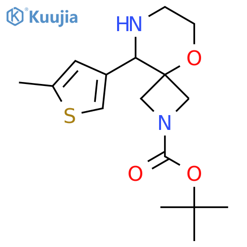 tert-butyl 9-(5-methylthiophen-3-yl)-5-oxa-2,8-diazaspiro3.5nonane-2-carboxylate structure