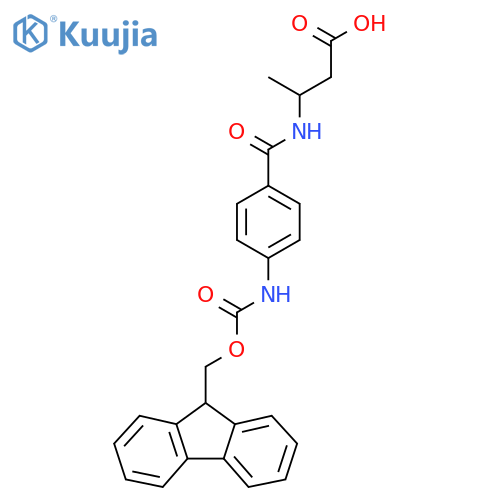 3-{4-({(9H-fluoren-9-yl)methoxycarbonyl}amino)phenylformamido}butanoic acid structure