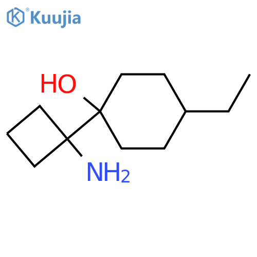 1-(1-aminocyclobutyl)-4-ethylcyclohexan-1-ol structure