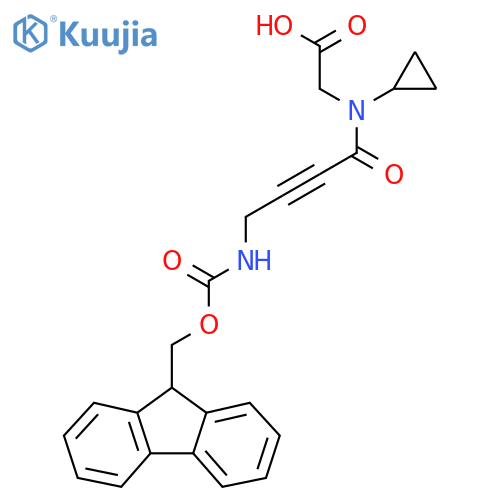 2-N-cyclopropyl-4-({(9H-fluoren-9-yl)methoxycarbonyl}amino)but-2-ynamidoacetic acid structure