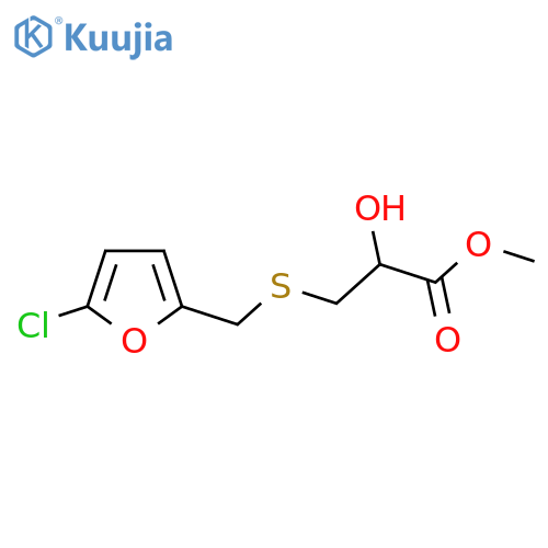methyl 3-{(5-chlorofuran-2-yl)methylsulfanyl}-2-hydroxypropanoate structure