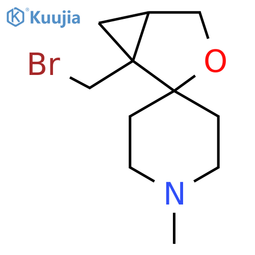 1-(bromomethyl)-1'-methyl-3-oxaspirobicyclo3.1.0hexane-2,4'-piperidine structure