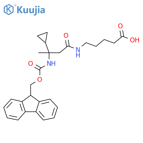 5-3-cyclopropyl-3-({(9H-fluoren-9-yl)methoxycarbonyl}amino)butanamidopentanoic acid structure
