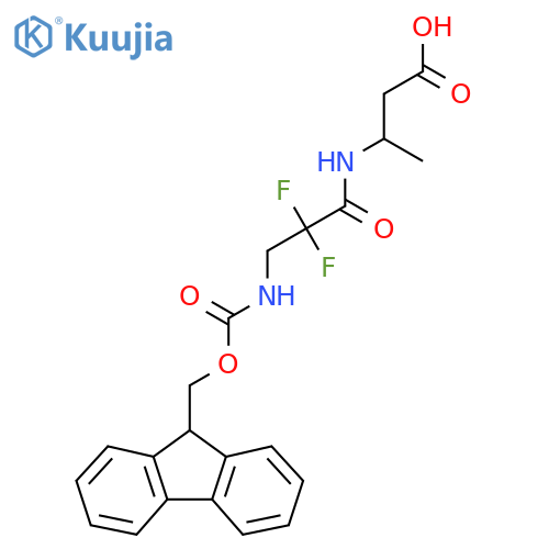 3-3-({(9H-fluoren-9-yl)methoxycarbonyl}amino)-2,2-difluoropropanamidobutanoic acid structure