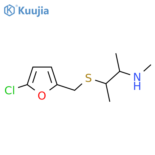 (3-{(5-chlorofuran-2-yl)methylsulfanyl}butan-2-yl)(methyl)amine structure