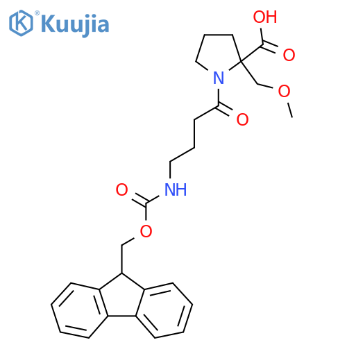 1-4-({(9H-fluoren-9-yl)methoxycarbonyl}amino)butanoyl-2-(methoxymethyl)pyrrolidine-2-carboxylic acid structure