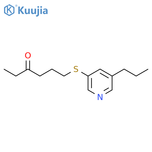 6-(5-propylpyridin-3-yl)sulfanylhexan-3-one structure