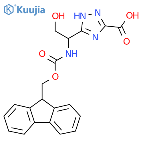 3-1-({(9H-fluoren-9-yl)methoxycarbonyl}amino)-2-hydroxyethyl-1H-1,2,4-triazole-5-carboxylic acid structure