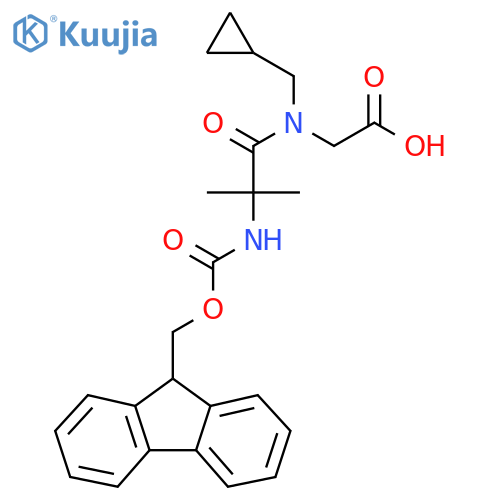 2-N-(cyclopropylmethyl)-2-({(9H-fluoren-9-yl)methoxycarbonyl}amino)-2-methylpropanamidoacetic acid structure