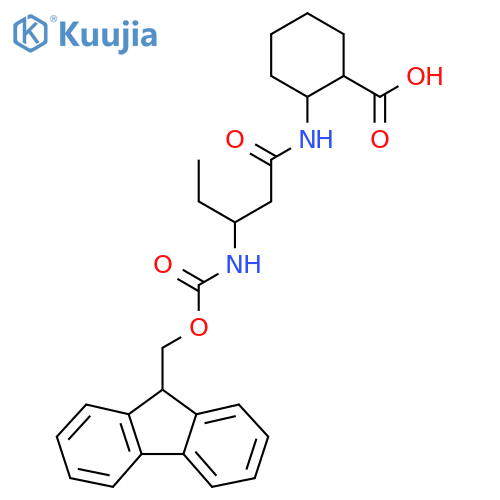 2-3-({(9H-fluoren-9-yl)methoxycarbonyl}amino)pentanamidocyclohexane-1-carboxylic acid structure