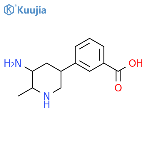 3-(5-amino-6-methylpiperidin-3-yl)benzoic acid structure