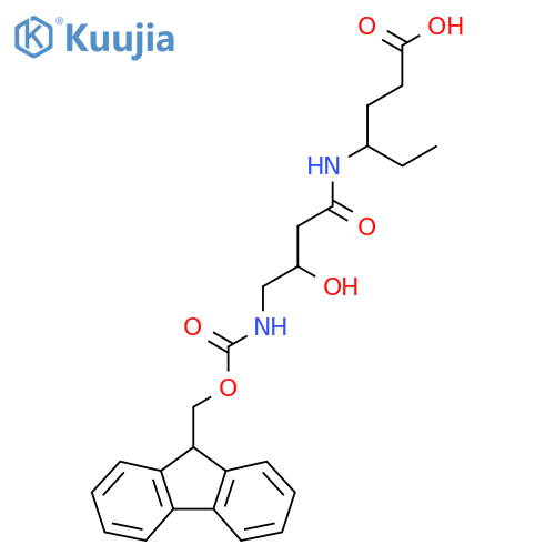 4-4-({(9H-fluoren-9-yl)methoxycarbonyl}amino)-3-hydroxybutanamidohexanoic acid structure