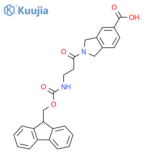 2-3-({(9H-fluoren-9-yl)methoxycarbonyl}amino)propanoyl-2,3-dihydro-1H-isoindole-5-carboxylic acid structure