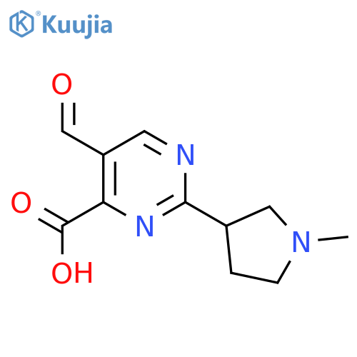 5-formyl-2-(1-methylpyrrolidin-3-yl)pyrimidine-4-carboxylic acid structure