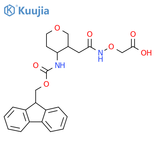 2-({2-4-({(9H-fluoren-9-yl)methoxycarbonyl}amino)oxan-3-ylacetamido}oxy)acetic acid structure