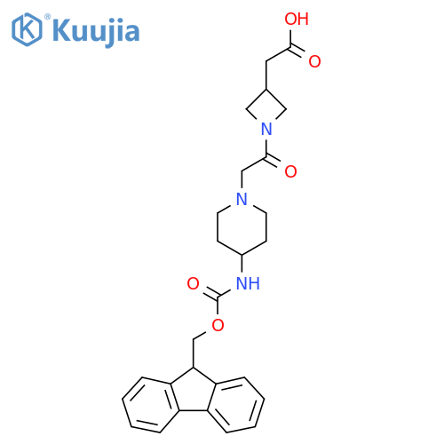 2-(1-{2-4-({(9H-fluoren-9-yl)methoxycarbonyl}amino)piperidin-1-ylacetyl}azetidin-3-yl)acetic acid structure