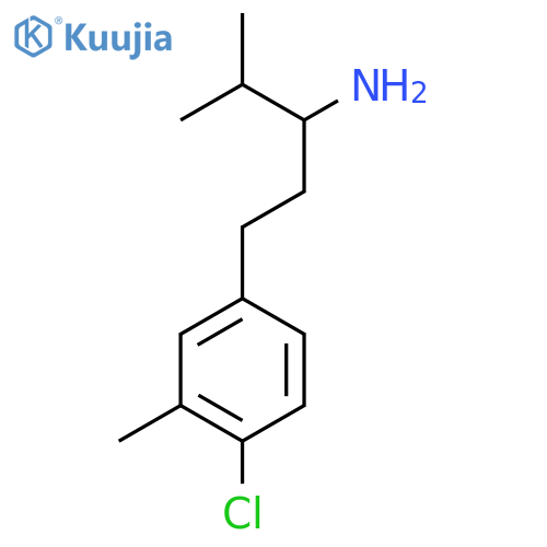 1-(4-chloro-3-methylphenyl)-4-methylpentan-3-amine structure