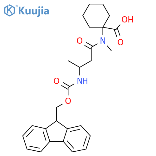 1-3-({(9H-fluoren-9-yl)methoxycarbonyl}amino)-N-methylbutanamidocyclohexane-1-carboxylic acid structure