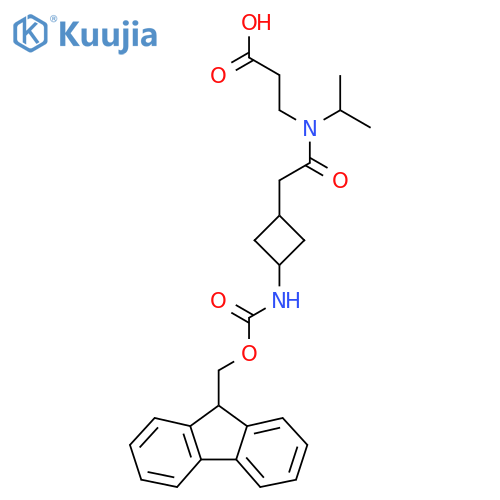 3-{2-3-({(9H-fluoren-9-yl)methoxycarbonyl}amino)cyclobutyl-N-(propan-2-yl)acetamido}propanoic acid structure