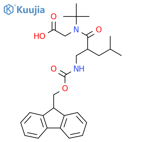 2-{N-tert-butyl-2-({(9H-fluoren-9-yl)methoxycarbonyl}amino)methyl-4-methylpentanamido}acetic acid structure