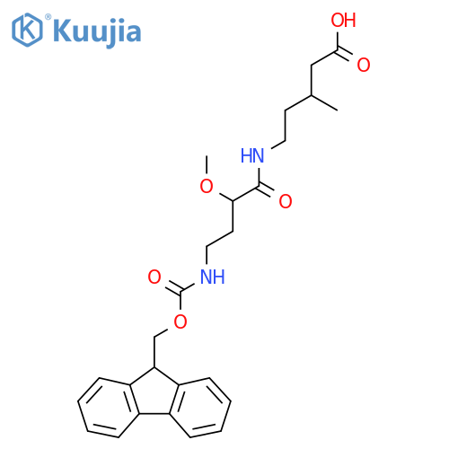5-4-({(9H-fluoren-9-yl)methoxycarbonyl}amino)-2-methoxybutanamido-3-methylpentanoic acid structure