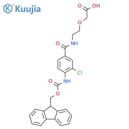 2-(2-{3-chloro-4-({(9H-fluoren-9-yl)methoxycarbonyl}amino)phenylformamido}ethoxy)acetic acid structure
