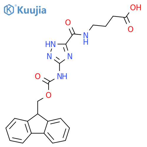 4-{5-({(9H-fluoren-9-yl)methoxycarbonyl}amino)-1H-1,2,4-triazol-3-ylformamido}butanoic acid structure