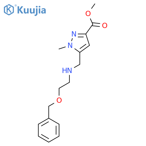 methyl 5-({2-(benzyloxy)ethylamino}methyl)-1-methyl-1H-pyrazole-3-carboxylate structure
