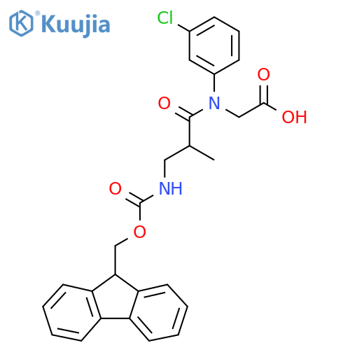 2-N-(3-chlorophenyl)-3-({(9H-fluoren-9-yl)methoxycarbonyl}amino)-2-methylpropanamidoacetic acid structure