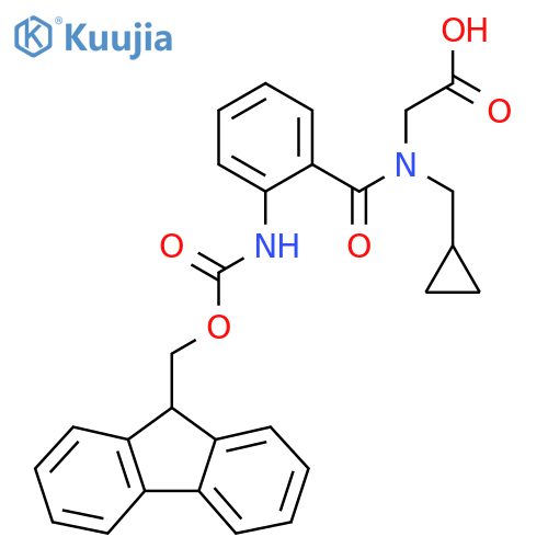 2-N-(cyclopropylmethyl)-1-2-({(9H-fluoren-9-yl)methoxycarbonyl}amino)phenylformamidoacetic acid structure