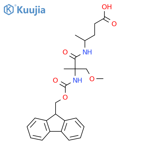 4-2-({(9H-fluoren-9-yl)methoxycarbonyl}amino)-2-(methoxymethyl)propanamidopentanoic acid structure