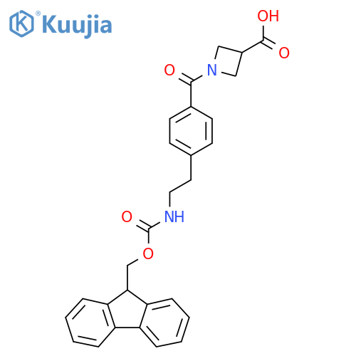 1-{4-2-({(9H-fluoren-9-yl)methoxycarbonyl}amino)ethylbenzoyl}azetidine-3-carboxylic acid structure