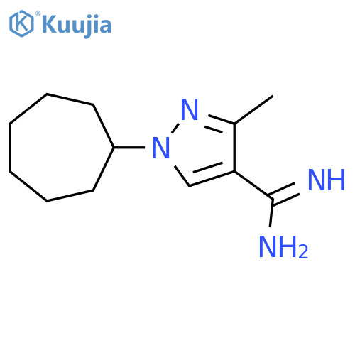 1-cycloheptyl-3-methyl-1H-pyrazole-4-carboximidamide structure