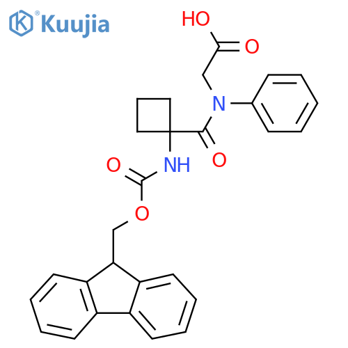 2-{1-1-({(9H-fluoren-9-yl)methoxycarbonyl}amino)cyclobutyl-N-phenylformamido}acetic acid structure