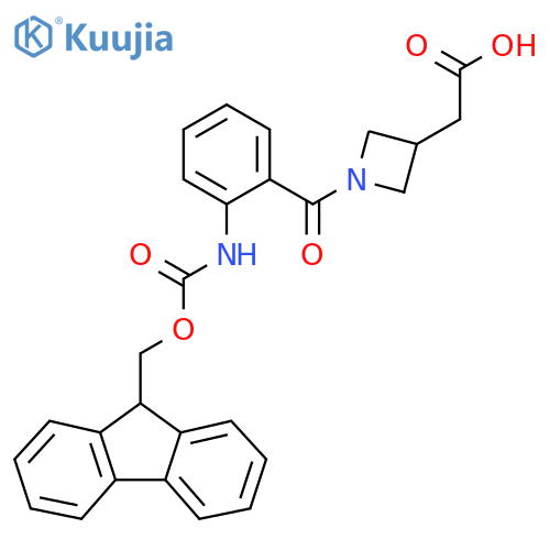 2-{1-2-({(9H-fluoren-9-yl)methoxycarbonyl}amino)benzoylazetidin-3-yl}acetic acid structure