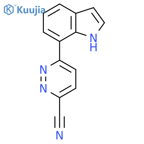 6-(1H-indol-7-yl)pyridazine-3-carbonitrile structure