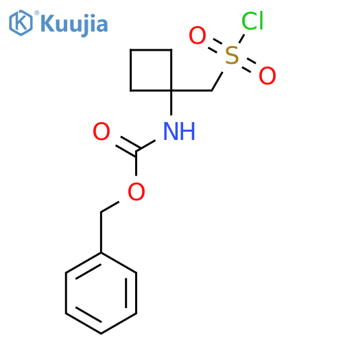 benzyl N-{1-(chlorosulfonyl)methylcyclobutyl}carbamate structure