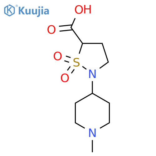2-(1-methylpiperidin-4-yl)-1,1-dioxo-1lambda6,2-thiazolidine-5-carboxylic acid structure