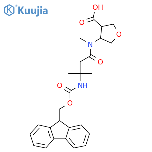 4-3-({(9H-fluoren-9-yl)methoxycarbonyl}amino)-N,3-dimethylbutanamidooxolane-3-carboxylic acid structure