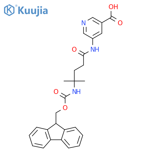 5-4-({(9H-fluoren-9-yl)methoxycarbonyl}amino)-4-methylpentanamidopyridine-3-carboxylic acid structure