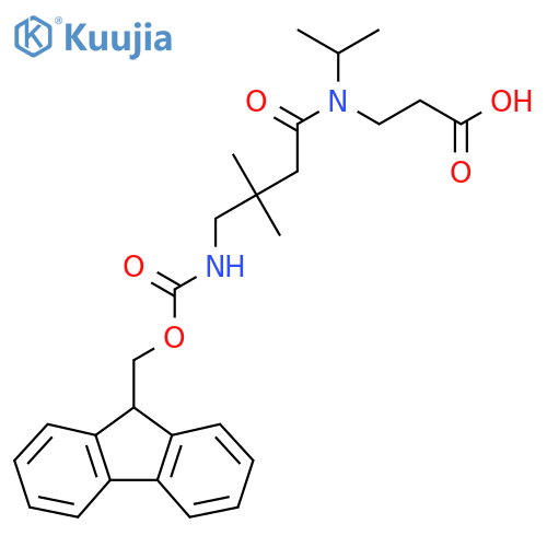 3-4-({(9H-fluoren-9-yl)methoxycarbonyl}amino)-3,3-dimethyl-N-(propan-2-yl)butanamidopropanoic acid structure