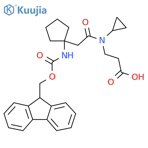 3-{N-cyclopropyl-2-1-({(9H-fluoren-9-yl)methoxycarbonyl}amino)cyclopentylacetamido}propanoic acid structure