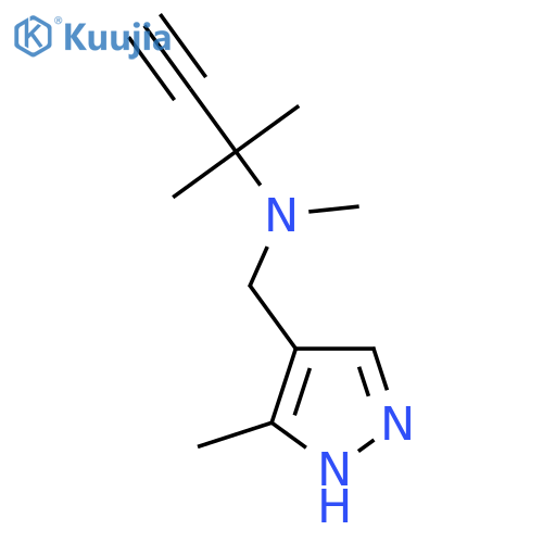 methyl(3-methyl-1H-pyrazol-4-yl)methyl(2-methylbut-3-yn-2-yl)amine structure