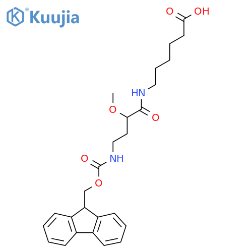 6-4-({(9H-fluoren-9-yl)methoxycarbonyl}amino)-2-methoxybutanamidohexanoic acid structure