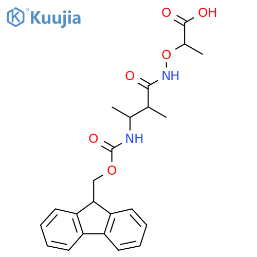 2-{3-({(9H-fluoren-9-yl)methoxycarbonyl}amino)-2-methylbutanamidooxy}propanoic acid structure
