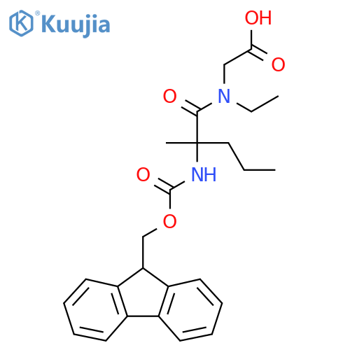 2-N-ethyl-2-({(9H-fluoren-9-yl)methoxycarbonyl}amino)-2-methylpentanamidoacetic acid structure