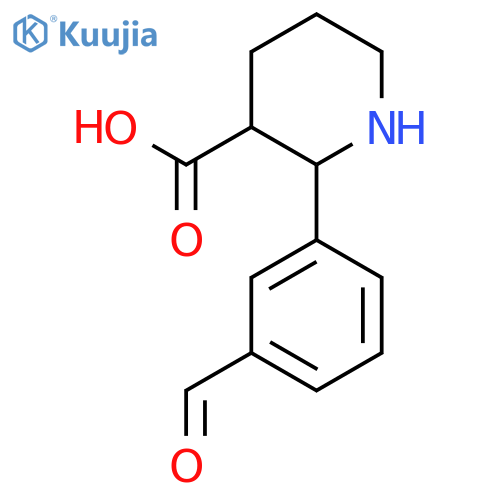 2-(3-formylphenyl)piperidine-3-carboxylic acid structure
