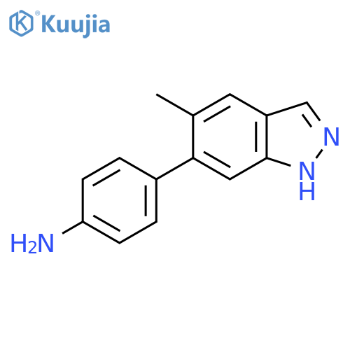 4-(5-methyl-1H-indazol-6-yl)aniline structure